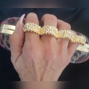 Elegant Red Leopard Print Clutch with Gold Accents